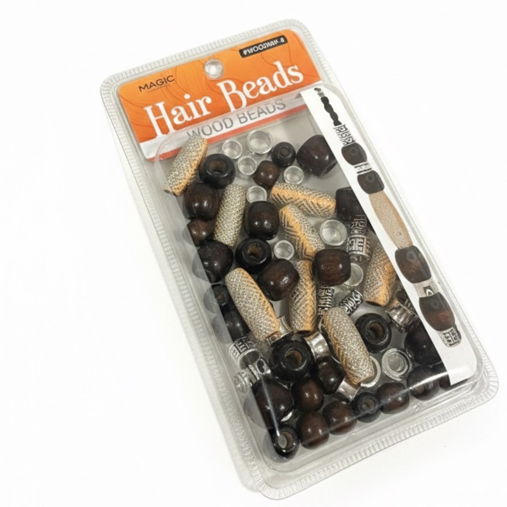 Magic Hair Beads - Brown and Silver